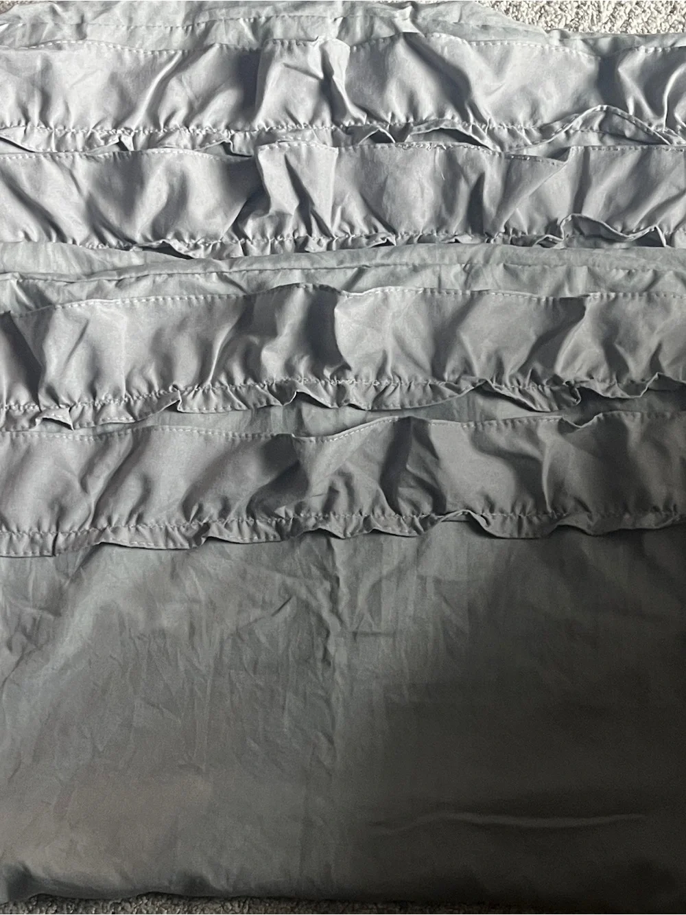 Grey Ruffle Pillow Shams,Queen Size Pillowcase Set Of 2,20x30 2367/bb8-1